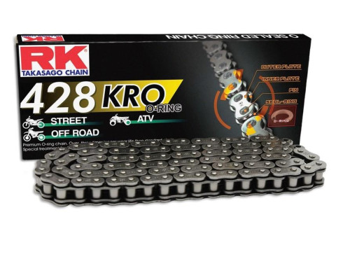 Шнур RK DRIVE LAND 428KRO-140 (O-RING) КОВПАЧОК (CLF) У КОМПЛЕКТІ СТАНДАРТНИЙ КОЛІР (МІСТКІСТЬ: ДО 250 CCM) (24 KN)