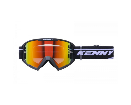 Окуляри KENNY RACING MODEL TRACK+ ЧОРНО-ЧЕРВОНІ ЛІНЗИ - ЧОРНО-БІЛИЙ КОЛІР ЧЕРВОНІ ДЗЕРКАЛЬНІ ЛІНЗИ