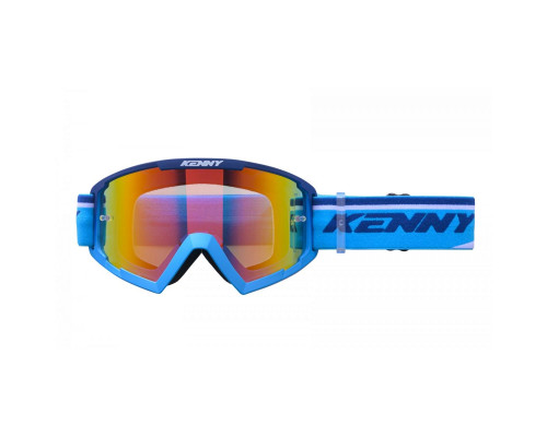 Окуляри KENNY RACING MODEL TRACK+ темно-сині - червоні лінзи - синьо-білий колір, червоні дзеркальні лінзи