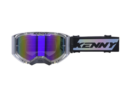 Окуляри Kenny Racing Performance Evo 2, прозорі сріблясті дзеркальні лінзи, сріблясто-чорні