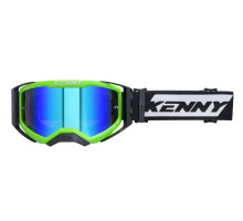 Окуляри KENNY RACING PERFORMANCE EVO 2 з неоново-зеленими дзеркальними лінзами - флуоресцентно-зелені/білі/чорні