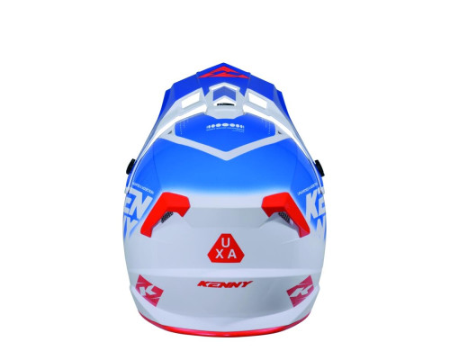 Шолом Kenny Racing для кросу/ендуро, трековий, графіка Focus Patriot, колір білий/синій/червоний, розмір M