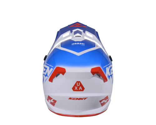 Шолом KENNY RACING для кросу/ендуро, дитячий/юніорський, з графікою FOCUS PATRIOT, колір синій/білий/червоний, розмір S (47-48 см)