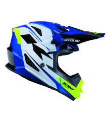 Шолом KENNY RACING для кросу/ендуро, дитячий/юніорський, з графікою, швидкісний, неоново-синій, синій/білий, жовтий, розмір L (51-52 см)
