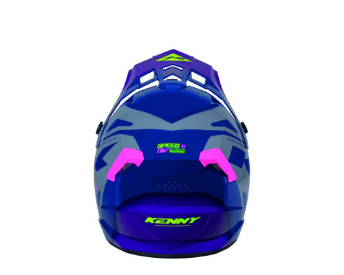 Шолом Kenny Racing для кросу/ендуро, дитячий/юніорський, з графікою, швидкісний, фіолетовий/рожевий, колір: фіолетовий/рожевий/жовтий, розмір S (47-48 см)