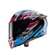 Шолом повного захисту CABERG 2026 з козирком, модель AVALON X BRAMA, колір чорний/синій/жовтий флуоресцентний/фуксія (насичений рожевий відтінок), розмір L