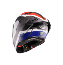 Шолом повного захисту CABERG 2026 з козирком, модель DRIFT EVO II CARBON CBR, колір чорний/синій/червоний, матовий, розмір XL
