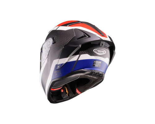 Шолом повного захисту CABERG 2026 з козирком, модель DRIFT EVO II CARBON CBR, колір чорний/синій/червоний, матовий, розмір XL