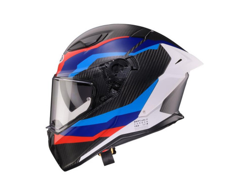 Шолом CABERG 2026 Full Face з козирком, модель DRIFT EVO II CARBON MSPORT, колір чорний/синій/червоний, матовий, розмір L