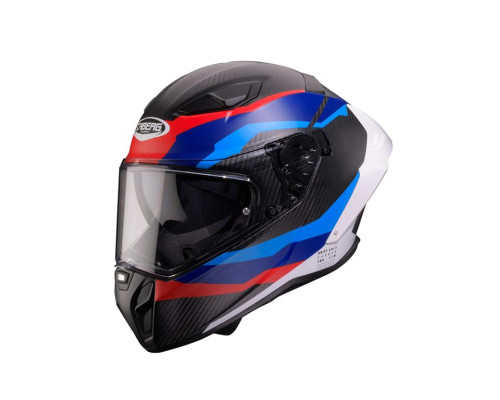 Шолом CABERG 2026 Full Face з козирком, модель DRIFT EVO II CARBON MSPORT, колір чорний/синій/червоний, матовий, розмір M