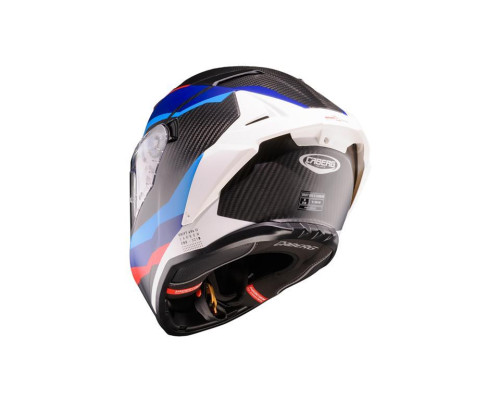 Шолом повного захисту CABERG 2026 з козирком, модель DRIFT EVO II CARBON MSPORT, колір чорний/синій/червоний, матовий, розмір S