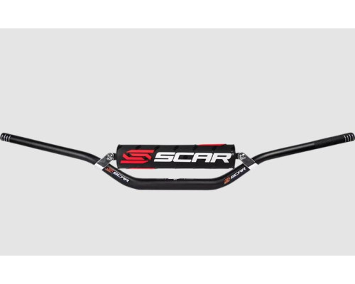 Кермо SCAR RACING 22.2 мм високе, ендуро, з поперечиною та губкою в комплекті, чорне