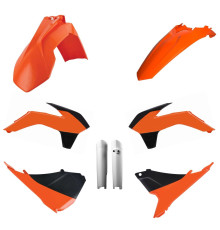 КОМПЛЕКТ ПЛАСТИКУ POLISPORT (ПОВНИЙ) KTM EXC/EXC-F '14-'15, ВКЛЮЧАЮЧИ ЗАЩИТНИКИ АМОРТИЗАТОРІВ (8398500002) КОЛІР ПОМАРАНЧЕВИЙ ЧОРНИЙ БІЛИЙ OEM