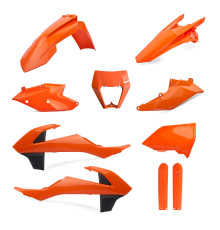 КОМПЛЕКТ ПЛАСТИКУ POLISPORT (ПОВНИЙ) KTM EXC/EXC-F TPI '17-'19 ВКЛЮЧАЄ КРИШКУ ФАРИ (8666800002) ТА КРИШКИ АМОРТИЗАТОРІВ (8398600003) ПОМАРАНЧЕВОГО КОЛЬОРУ