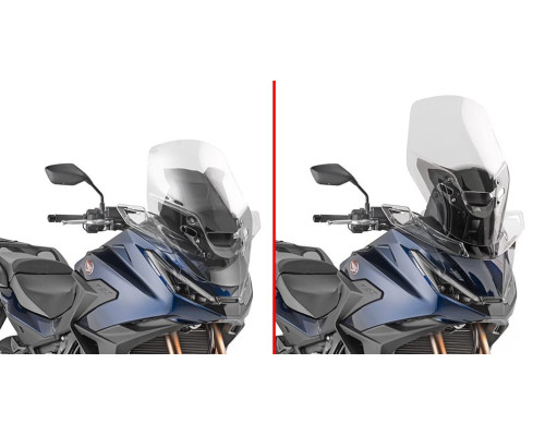 ЛОБОВЕ СКЛО KAPPA 2025/09 HONDA NT 1100 '25, ПРОЗОРЕ, 60 X 49 СМ (НА 11 СМ ВИЩЕ ЗА ОРИГІНАЛ)