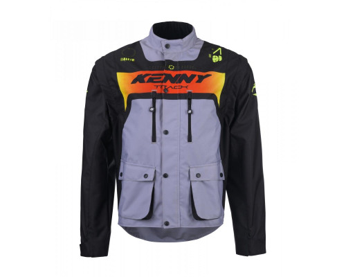 Куртка KENNY RACING ADVENTURE/ENDURO, ТРЕК СІРИЙ/НЕОНОВИЙ ЖОВТИЙ, КОЛІР ЧОРНИЙ/СІРИЙ/ФЛУОРОТЕНЗУРНИЙ ЖОВТИЙ, РОЗМІР XL