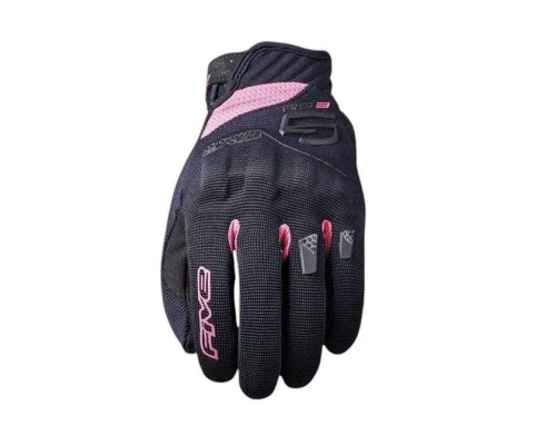 ЖІНОЧІ ТЕКСТИЛЬНІ РУКАВИЧКИ FIVE GLOVES RS3 EVO, КОЛІР ЧОРНИЙ/РОЖЕВИЙ ФЛЮОС, РОЗМІР 9