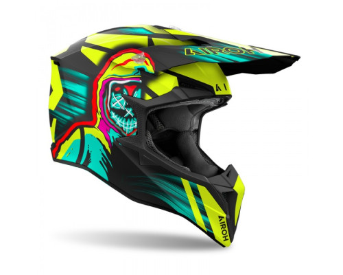 Чохол AIROH CROSS / ENDURO / ATV / QUAD WRAAAP CYBER COLOR FLUO YELLOW/MATTO WREN РОЗМІР L