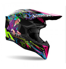 AIROH CROSS / ENDURO / ATV / QUAD WRAAAP МУЗИЧНИЙ КОЛІР ЧОРНИЙ/ЗЕЛЕНИЙ/ФІОЛЕТОВИЙ РОЗМІР L