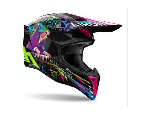 AIROH CROSS / ENDURO / ATV / QUAD WRAAAP МУЗИЧНИЙ КОЛІР ЧОРНИЙ/ЗЕЛЕНИЙ/ФІОЛЕТОВИЙ РОЗМІР M