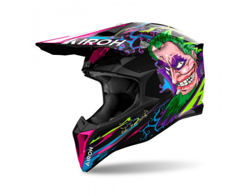 AIROH CROSS / ENDURO / ATV / QUAD WRAAAP МУЗИЧНИЙ КОЛІР ЧОРНИЙ/ЗЕЛЕНИЙ/ФІОЛЕТОВИЙ РОЗМІР S