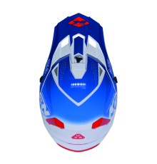 Шолом Kenny Racing для кросу/ендуро, трековий, графіка Focus Patriot, колір білий/синій/червоний, розмір XXL