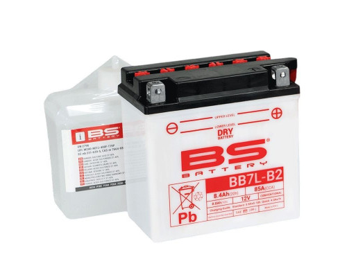 АКУМУЛЯТОР BS 2025/12 BB7L-B (YB7L-B) (12N7-3B) (YB7L-B2) 12V 8,4AH 135X75X133 ОБСЛУГОВУВАЛЬНИЙ - ЕЛЕКТРОЛІТ ОКРЕМО (85A) (6) UE2019/1148 - ЗАМІНЮЄ 310594
