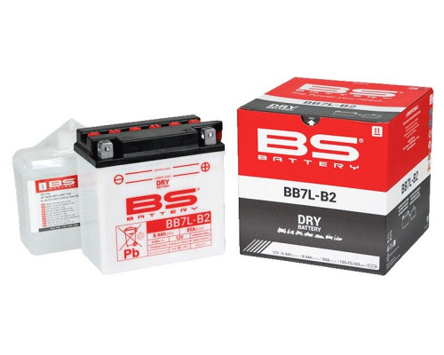 АКУМУЛЯТОР BS 2025/12 BB7L-B (YB7L-B) (12N7-3B) (YB7L-B2) 12V 8,4AH 135X75X133 ОБСЛУГОВУВАЛЬНИЙ - ЕЛЕКТРОЛІТ ОКРЕМО (85A) (6) UE2019/1148 - ЗАМІНЮЄ 310594