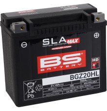 АКУМУЛЯТОР BS 2025/12 BGZ20HL MAX (FA) (YTX20HL,YTX20L-BS,YTX20HL-BS,YB18L-A) 12V 20AH 176X89X154 НЕ ПОТРЕБУЄ ОБСЛУГОВУВАННЯ - ЗАЛИВНЕНИЙ (ЗБІЛЬШЕНИЙ ПУСКОВИЙ СТРУМ) (360A) (HARLEY-DAVIDSON) (2) - ЗАМІНЮЄ 300883, 300857 ТА 300934