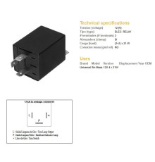 УНІВЕРСАЛЬНИЙ ВИМИКАЧ ПОВОРОТУ DZE (12V 4x21W)