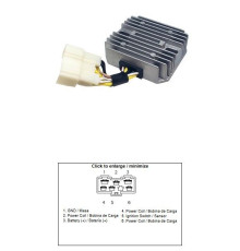 СТАБІЛІЗАТОР НАПРУГИ DZE KAWASAKI KLF 400 BAYOU '96-'99; KVF 400 PRIARE '97-'98 (ESR135) (21066-1078) (35A)