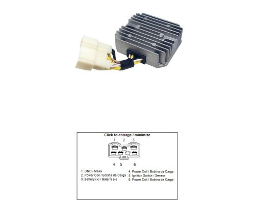 СТАБІЛІЗАТОР НАПРУГИ DZE KAWASAKI KLF 400 BAYOU '96-'99; KVF 400 PRIARE '97-'98 (ESR135) (21066-1078) (35A)