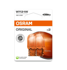 Лампочка OSRAM WY21W 12V 21W WX3X16D (помаранчева, повністю скляна) БЛІСТЕР - 2 ШТУКИ