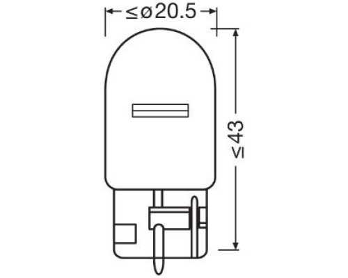 Лампочка OSRAM WY21W 12V 21W WX3X16D (помаранчева, повністю скляна) БЛІСТЕР - 2 ШТУКИ