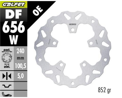 ЗАДНІЙ ГАЛЬМУДНИЙ ДИСК GALFER CF MOTO 450MT '24- (ХВИЛЯСТИЙ) (240X100,5X5 ММ)