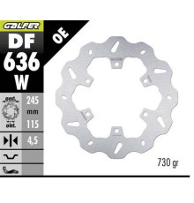 ЗАДНІЙ ГАЛЬМІВНИЙ ДИСК GALFER DUCATI 350/400/600/620/750/800/851/888/ 900/907/959 '89-; MONSTER 600/620/695/696/750/800/821/937 '94-; SCRAMBLER 800/1000 '15-(ХВИЛЯСТИЙ ДИСК) (245x115x4,5 мм)