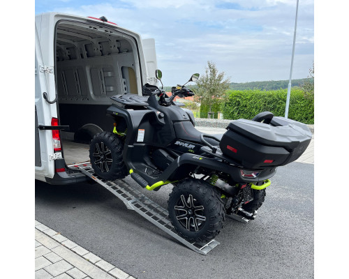 BIKETEC КОМПЛЕКТ З 2 УНІВЕРСАЛЬНИХ АЛЮМІНІЄВИХ ПАНДУСІВ ДЛЯ МОТОЦИКЛІВ/КВАДРОЦИКЛІВ 226 X 30,5 СМ, МАКС. 340 КГ, КОЛІР СРІБЛЯСТИЙ