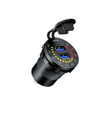 РОЗЕТКА ДЛЯ МОТОЦИКЛА BIKETEC PRO 2X USB 3.0 QC З ВОЛЬТМЕТРОМ (EL)