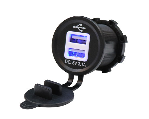 РОЗЕТКА ДЛЯ МОТОЦИКЛА BIKETEC PRO 2X USB ТИПУ A (EL)