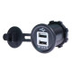 РОЗЕТКА ДЛЯ МОТОЦИКЛА BIKETEC PRO 2X USB ТИПУ A (EL)