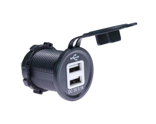 РОЗЕТКА ДЛЯ МОТОЦИКЛА BIKETEC PRO 2X USB ТИПУ A (EL)