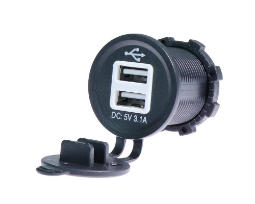 РОЗЕТКА ДЛЯ МОТОЦИКЛА BIKETEC PRO 2X USB ТИПУ A (EL)