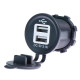 РОЗЕТКА ДЛЯ МОТОЦИКЛА BIKETEC PRO 2X USB ТИПУ A (EL)