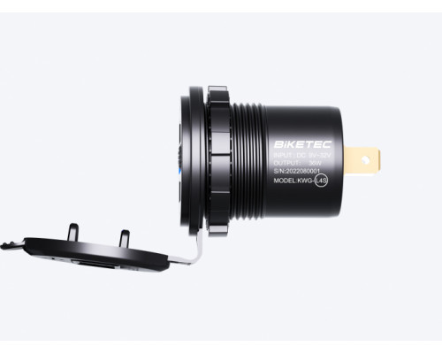 РОЗЕТКА ДЛЯ МОТОЦИКЛА BIKETEC PRO 2X USB-A 3.0 QC З ВОЛЬТМЕТРОМ (EL)