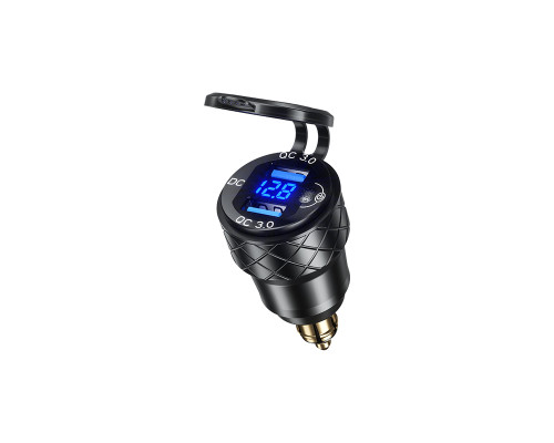 Роз'єм DIN для мотоцикла BIKETEC PRO 2X USB-A 3.0 з вольтметром BMW / TRIUMPH (EL)