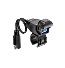 Роз'єм USB-C для мотоцикла BIKETEC PRO для кріплення на кермо (роз'єм SAE) (EL)
