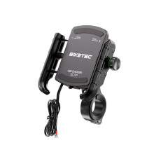 Тримач для телефону для мотоцикла BIKETEC PRO з USB-зарядним пристроєм QC 3.0 - A (EL)