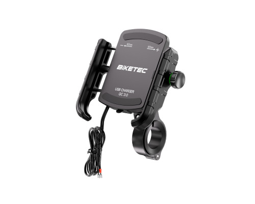 Тримач для телефону для мотоцикла BIKETEC PRO з USB-зарядним пристроєм QC 3.0 - A (EL)