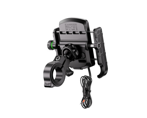 Тримач для телефону для мотоцикла BIKETEC PRO з USB-зарядним пристроєм QC 3.0 - A (EL)