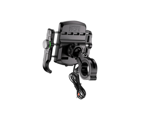 Тримач для телефону для мотоцикла BIKETEC PRO з USB-зарядним пристроєм QC 3.0 - A (EL)